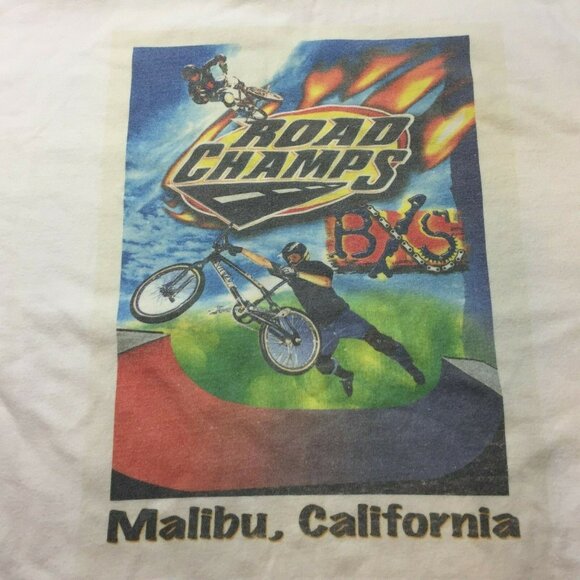 Hanes Other - Vintage Hanes Beefy-T Road Champs BMX Malibu Graphic White T-Shirt Size Large